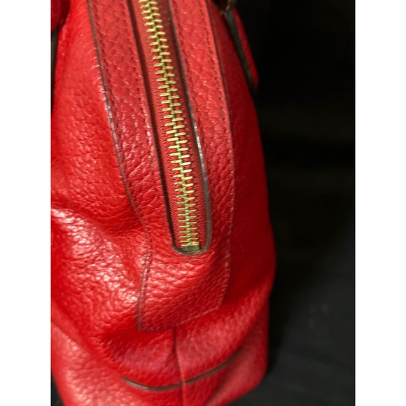 Michael Kors SMYTHE Dome Pebble Leather Satchel Shoulder Bag Chili 30T5GSOS3E - Picture 6 of 10